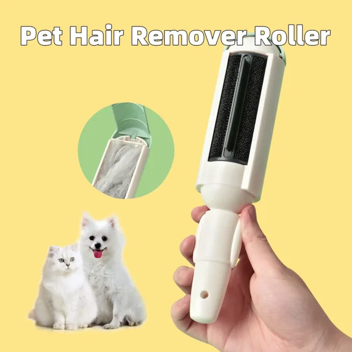 Pet Hair Remover Roller Comfy Non-Slip Handle Dog Cat Portable Pet Lint Roller Self-Cleaning Base Couch Car Seat Carpet Bedding