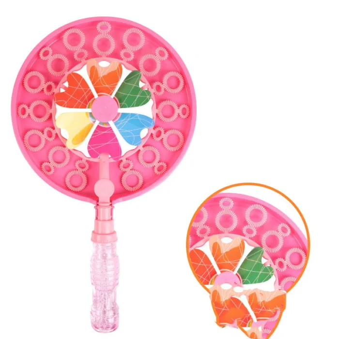 Kid Handheld Windmill Manual Bubble Blowing Wand Stick Magic Portable Bubble Stick Kids Bubble Wand Toy Children Outdoor Toy