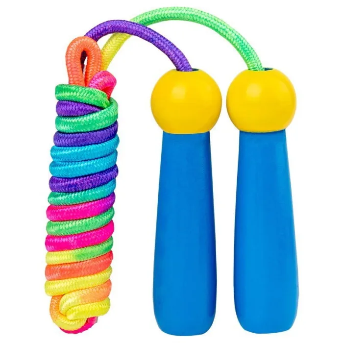 Wooden Colorful Skipping Rope Outdoor Sports Beginner Kids Adjustable Skipping Rope
