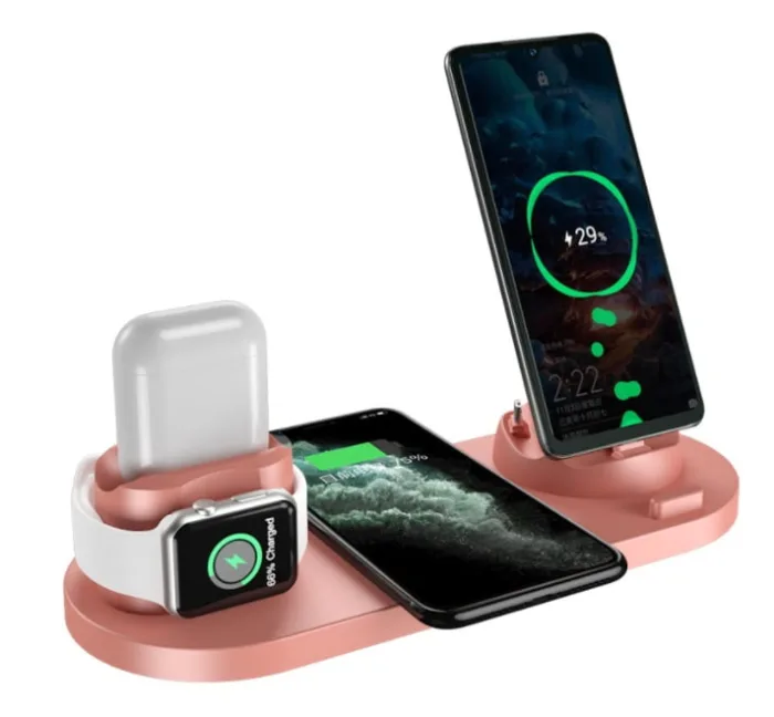 Wireless Charger For IPhone Fast Charger For Phone Fast Charging Pad For Phone Watch 6 In 1 Charging Dock Station