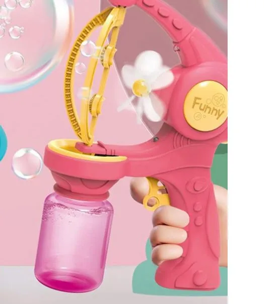 New Children's Electric Bubble Machine Toys Fully Automatic Bubble Porous