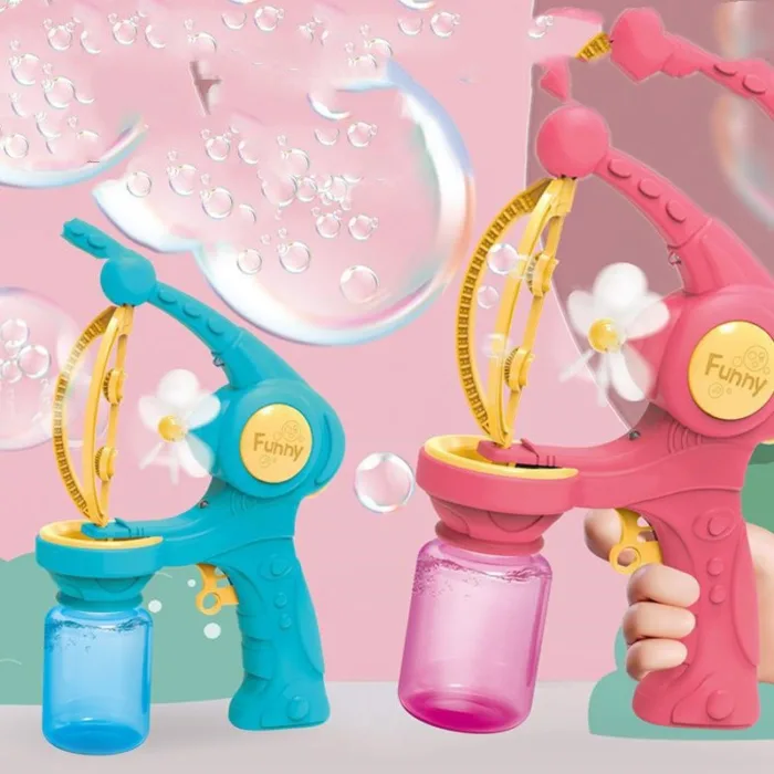 New Children's Electric Bubble Machine Toys Fully Automatic Bubble Porous
